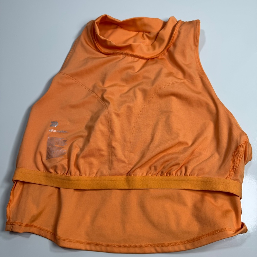 All In Motion Orange Mock Neck Sleeveless Active Crop Top Size L - Picture 9 of 9